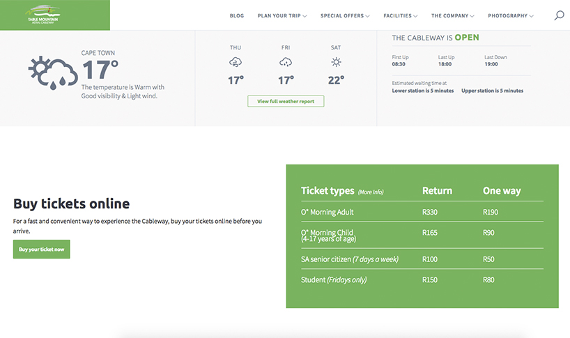 Cableway’s website received a fresh new look: slide two